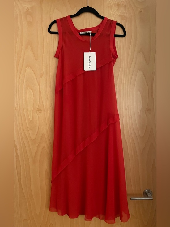 Acne Studios Dresses & Skirts - Acne Studios Red Semi Sheer Dress